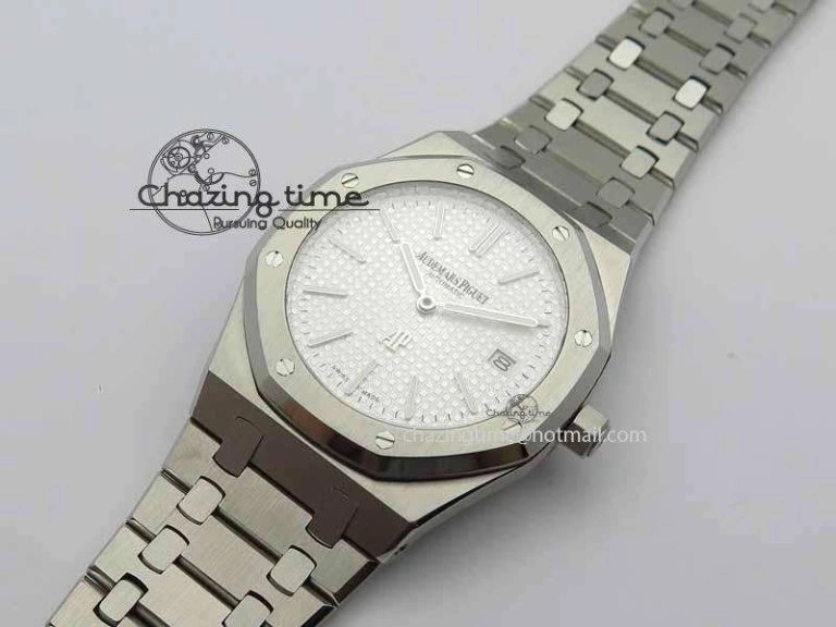Royal Oak 39mm 15202 SS White Dial On SS Bracelet MIYOTA OdorResistant 5011