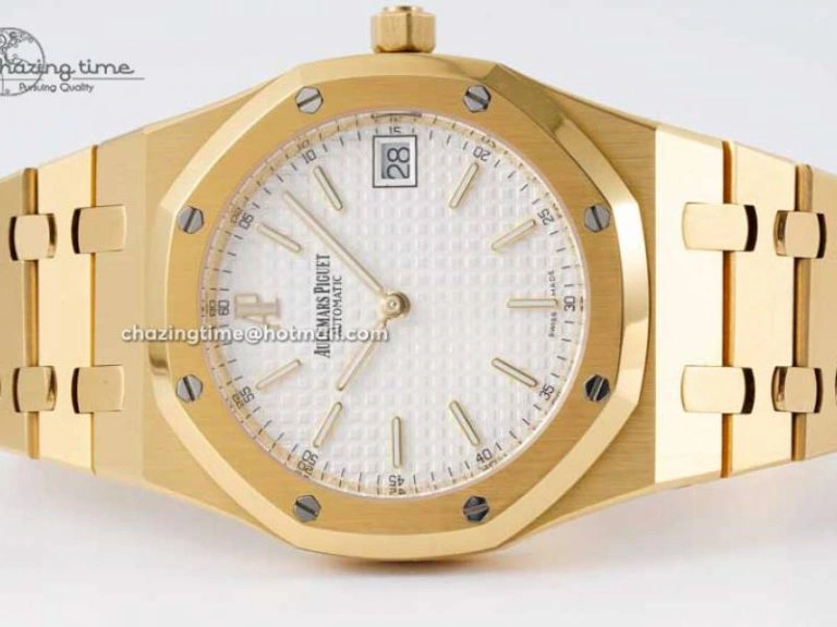 SmartChoice Royal Oak 39mm 15202 YG BF 1:1 Best Edition White Textured Dial on YG Bracelet A 4577