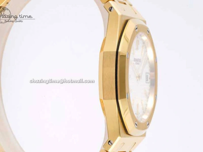SmartChoice Royal Oak 39mm 15202 YG BF 1:1 Best Edition White Textured Dial on YG Bracelet A 4577