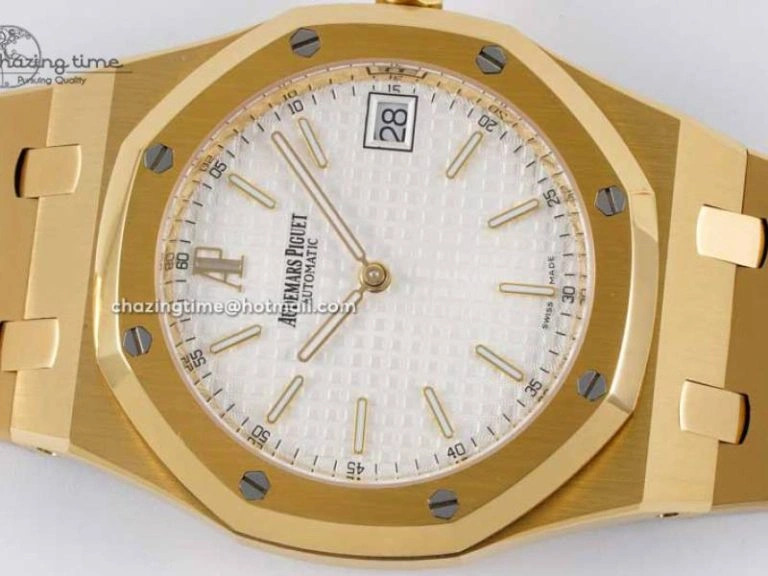 SmartChoice Royal Oak 39mm 15202 YG BF 1:1 Best Edition White Textured Dial on YG Bracelet A 4577