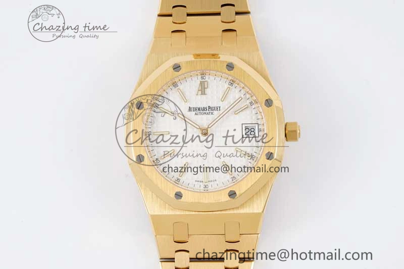 SmartChoice Royal Oak 39mm 15202 YG BF 1:1 Best Edition White Textured Dial on YG Bracelet A 4577