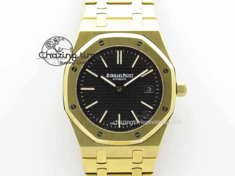 Royal Oak 39mm 15202 YG Black Dial On YG Bracelet MIYOTA Resilient 5012
