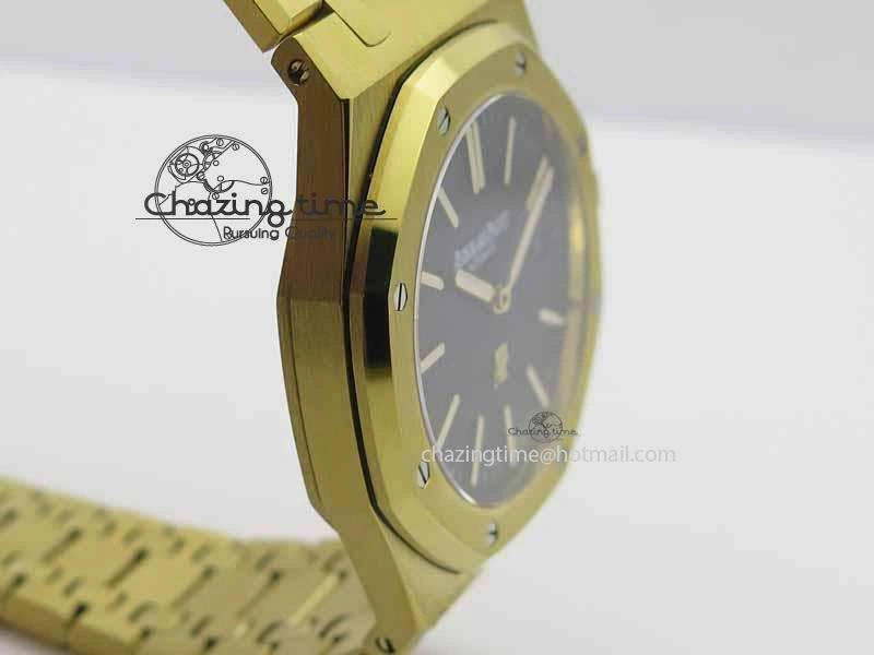 Royal Oak 39mm 15202 YG Black Dial On YG Bracelet MIYOTA Resilient 5012
