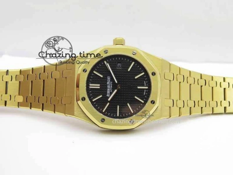 Royal Oak 39mm 15202 YG Black Dial On YG Bracelet MIYOTA Resilient 5012