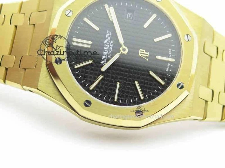 Royal Oak 39mm 15202 YG Black Dial On YG Bracelet MIYOTA Resilient 5012