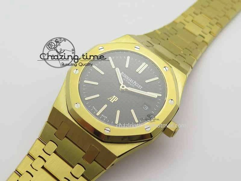Royal Oak 39mm 15202 YG Black Dial On YG Bracelet MIYOTA Resilient 5012