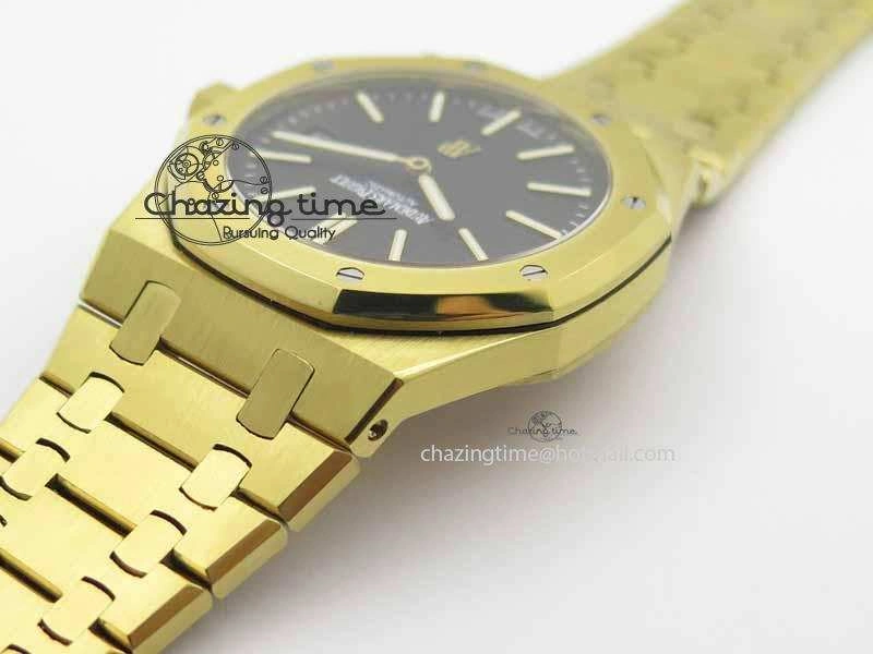 Royal Oak 39mm 15202 YG Black Dial On YG Bracelet MIYOTA Resilient 5012