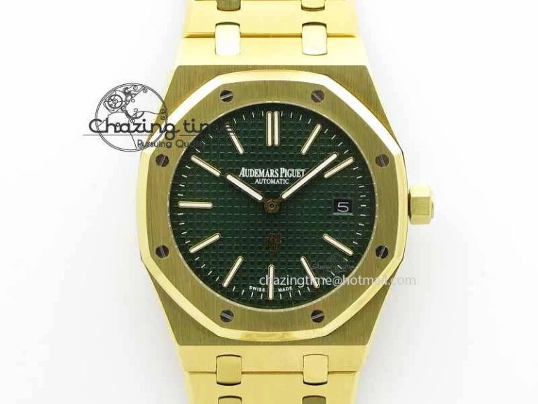 Royal Oak 39mm 15202 YG Green Dial On YG Bracelet MIYOTA SmoothTexture 5015