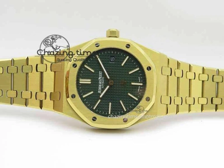 Royal Oak 39mm 15202 YG Green Dial On YG Bracelet MIYOTA SmoothTexture 5015