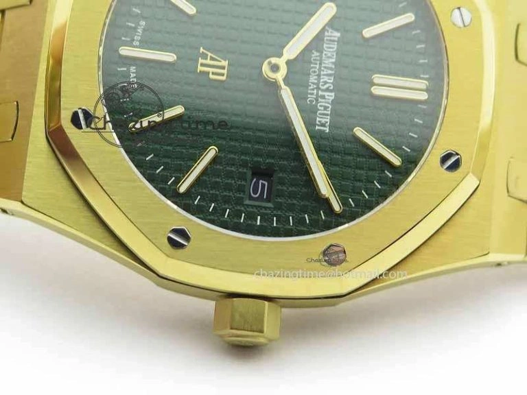 Royal Oak 39mm 15202 YG Green Dial On YG Bracelet MIYOTA SmoothTexture 5015