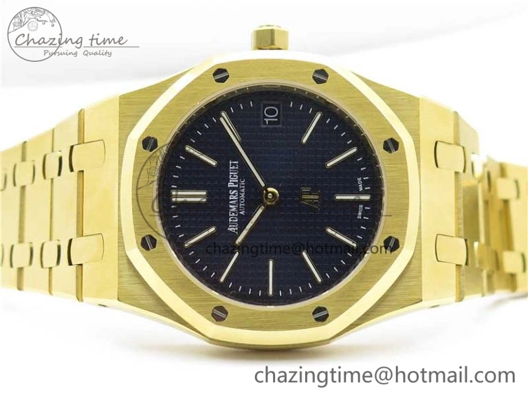 OnTrend Royal Oak 39mm 15202 YG KZF 1:1 Best Edition Blue Textured Dial on YG Bracelet A 4842