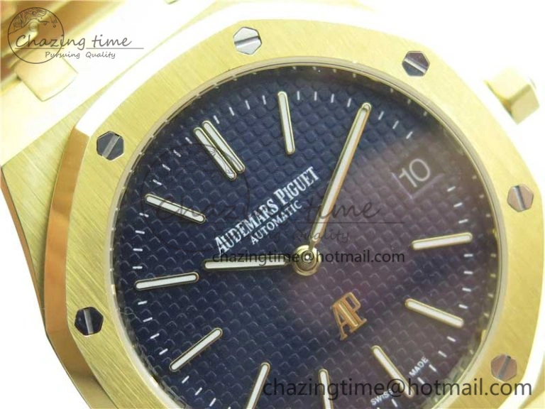 OnTrend Royal Oak 39mm 15202 YG KZF 1:1 Best Edition Blue Textured Dial on YG Bracelet A 4842