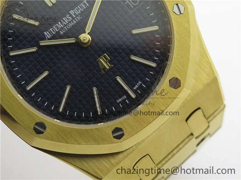 OnTrend Royal Oak 39mm 15202 YG KZF 1:1 Best Edition Blue Textured Dial on YG Bracelet A 4842