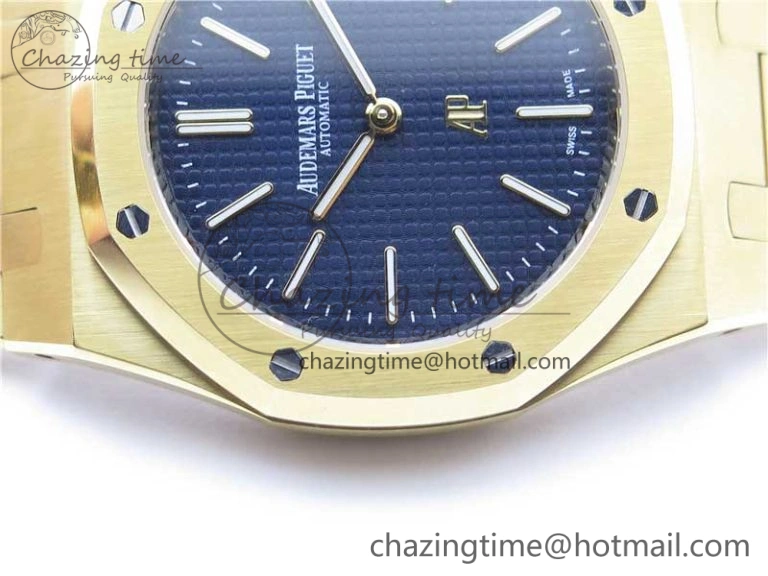 OnTrend Royal Oak 39mm 15202 YG KZF 1:1 Best Edition Blue Textured Dial on YG Bracelet A 4842