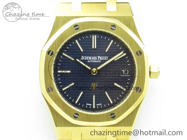 OnTrend Royal Oak 39mm 15202 YG KZF 1:1 Best Edition Blue Textured Dial on YG Bracelet A 4842