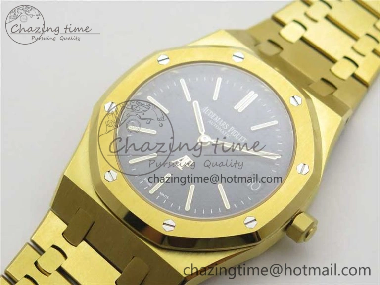 OnTrend Royal Oak 39mm 15202 YG KZF 1:1 Best Edition Blue Textured Dial on YG Bracelet A 4842