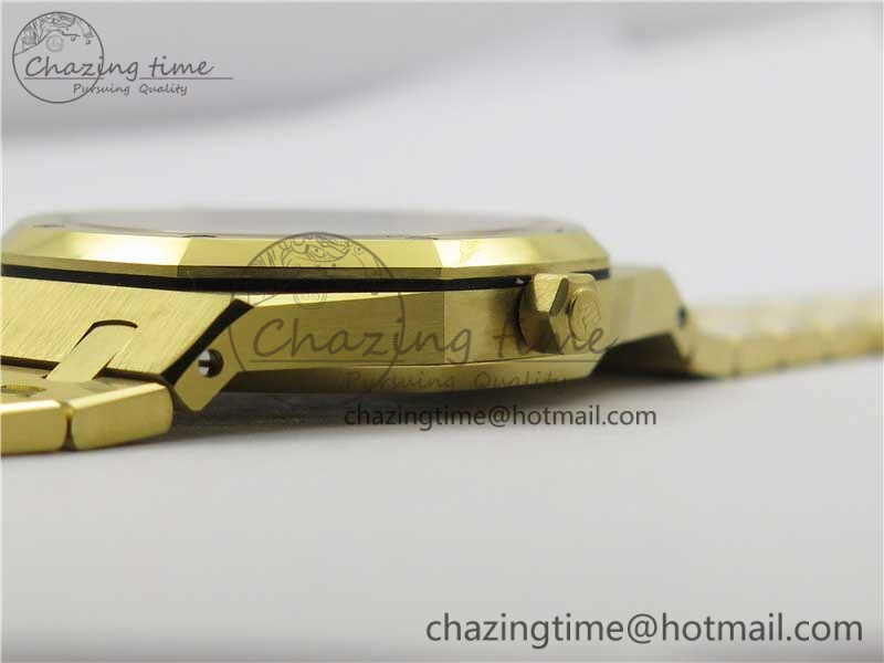 Royal Oak 39mm 15202 YG KZF 1:1 Best Edition Yellow Textured Dial on YG Bracelet A Chic 4843