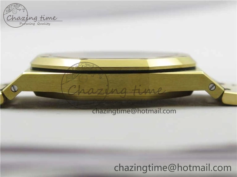 Royal Oak 39mm 15202 YG KZF 1:1 Best Edition Yellow Textured Dial on YG Bracelet A Chic 4843