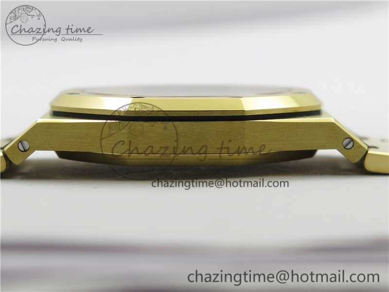 Royal Oak 39mm 15202 YG KZF 1:1 Best Edition Yellow Textured Dial on YG Bracelet A Chic 4843