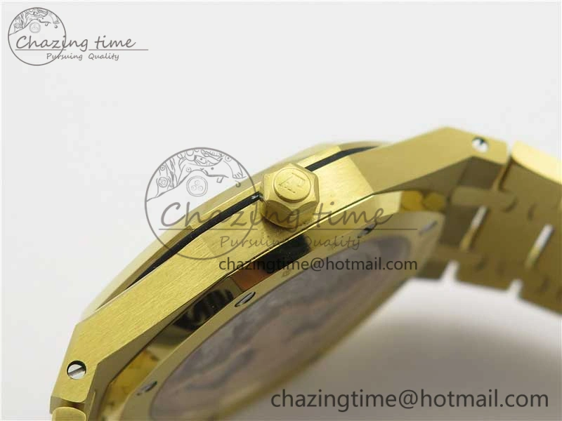 Royal Oak 39mm 15202 YG KZF 1:1 Best Edition Yellow Textured Dial on YG Bracelet A Chic 4843