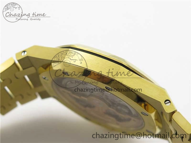 Royal Oak 39mm 15202 YG KZF 1:1 Best Edition Yellow Textured Dial on YG Bracelet A Chic 4843