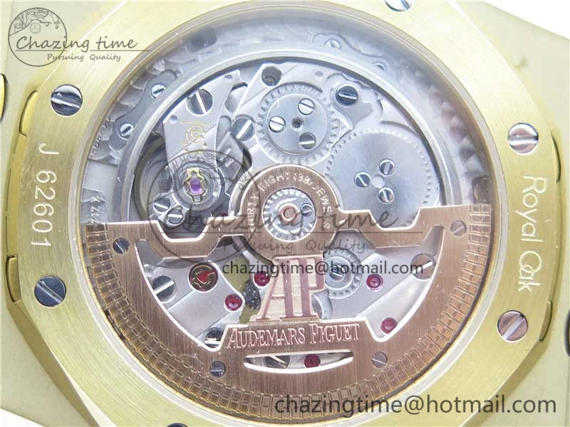 Royal Oak 39mm 15202 YG KZF 1:1 Best Edition Yellow Textured Dial on YG Bracelet A Chic 4843