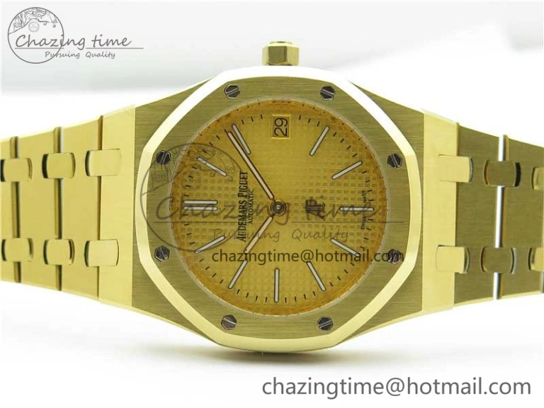 Royal Oak 39mm 15202 YG KZF 1:1 Best Edition Yellow Textured Dial on YG Bracelet A Chic 4843