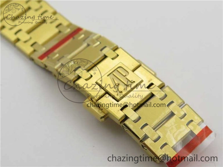 Royal Oak 39mm 15202 YG KZF 1:1 Best Edition Yellow Textured Dial on YG Bracelet A Chic 4843
