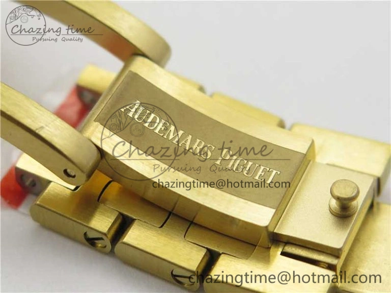 Royal Oak 39mm 15202 YG KZF 1:1 Best Edition Yellow Textured Dial on YG Bracelet A Chic 4843