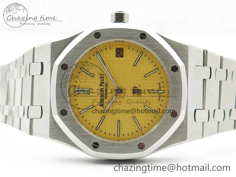 Sophisticated Royal Oak 39mm 15202BC SS XF 1:1 Best Edition Yellow Textured Dial on SS Bracelet A 4848