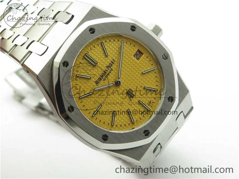 Sophisticated Royal Oak 39mm 15202BC SS XF 1:1 Best Edition Yellow Textured Dial on SS Bracelet A 4848