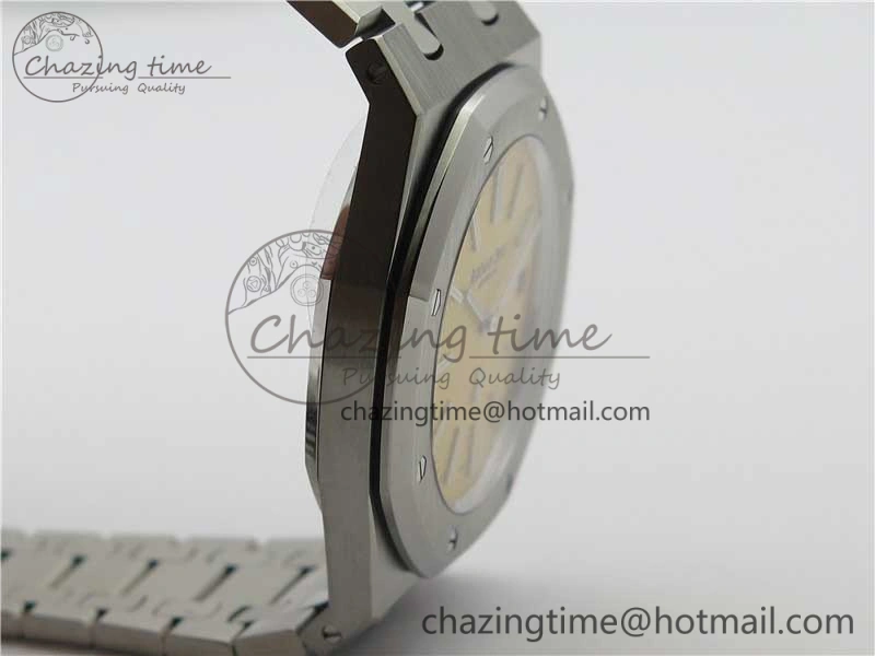 Sophisticated Royal Oak 39mm 15202BC SS XF 1:1 Best Edition Yellow Textured Dial on SS Bracelet A 4848