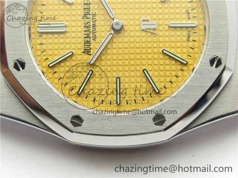 Sophisticated Royal Oak 39mm 15202BC SS XF 1:1 Best Edition Yellow Textured Dial on SS Bracelet A 4848
