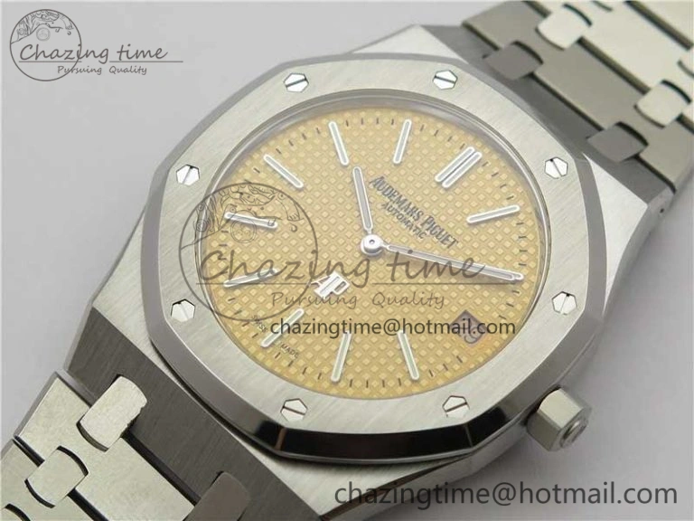 Sophisticated Royal Oak 39mm 15202BC SS XF 1:1 Best Edition Yellow Textured Dial on SS Bracelet A 4848