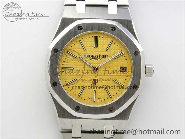Sophisticated Royal Oak 39mm 15202BC SS XF 1:1 Best Edition Yellow Textured Dial on SS Bracelet A 4848