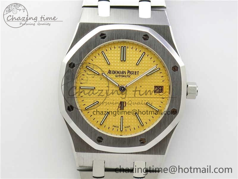 Sophisticated Royal Oak 39mm 15202BC SS XF 1:1 Best Edition Yellow Textured Dial on SS Bracelet A 4848