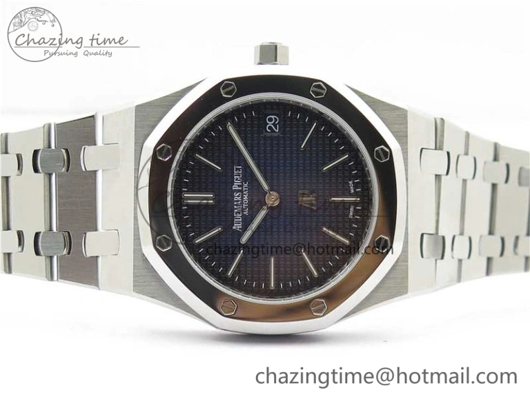 Royal Oak 39mm 15202IP Polished Bezel SS XF 1:1 Best Edition Gradient Blue Textured Dial on SS Bracelet A2121 V Contemporary 4836