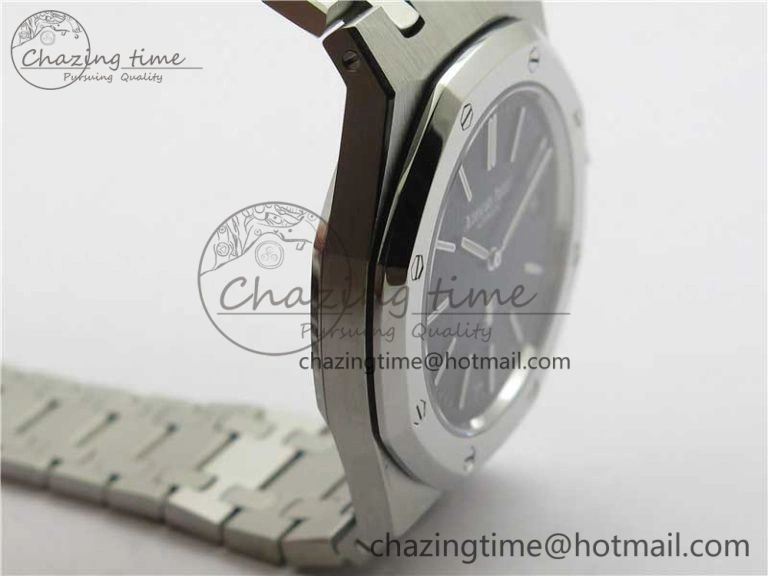 Royal Oak 39mm 15202IP Polished Bezel SS XF 1:1 Best Edition Gradient Blue Textured Dial on SS Bracelet A2121 V Contemporary 4836