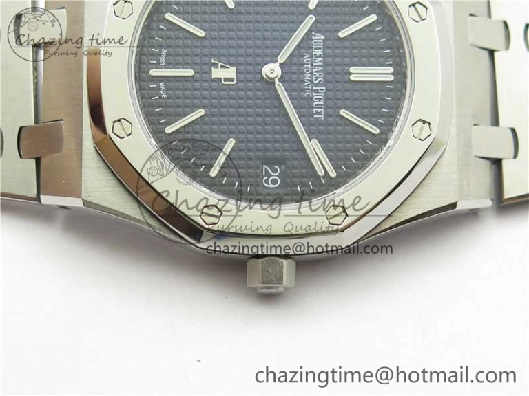 Royal Oak 39mm 15202IP Polished Bezel SS XF 1:1 Best Edition Gradient Blue Textured Dial on SS Bracelet A2121 V Contemporary 4836