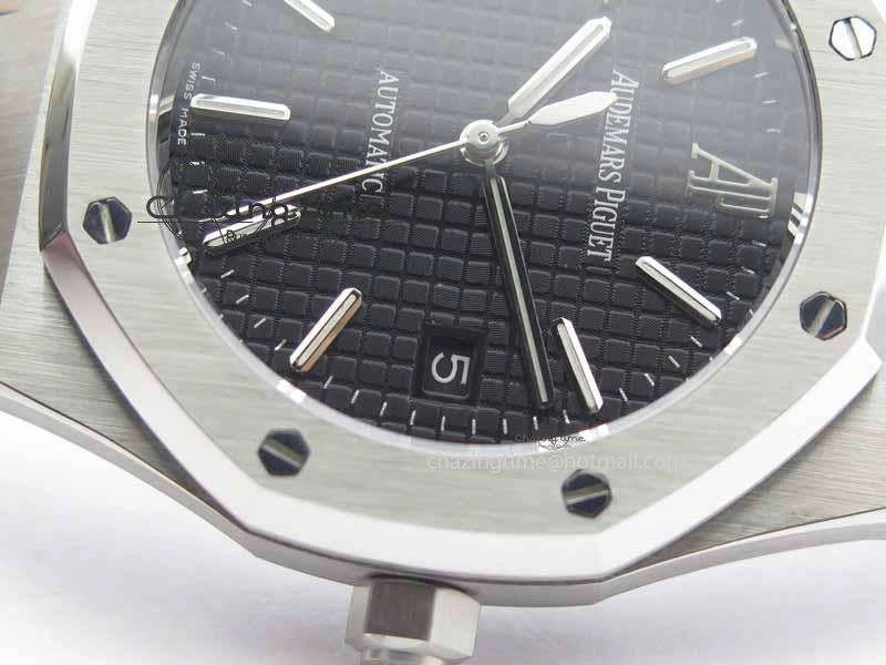 SmoothTexture Royal Oak 39mm 15300 SS BP Maker Best Edition Black Dial On SS Bracelet A 5004