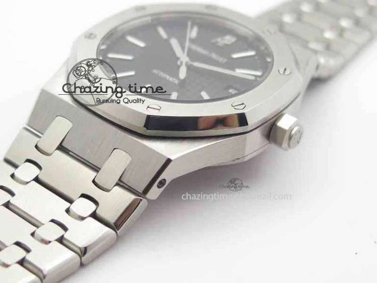 SmoothTexture Royal Oak 39mm 15300 SS BP Maker Best Edition Black Dial On SS Bracelet A 5004