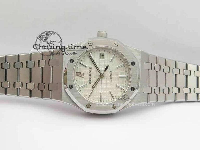 Royal Oak 39mm 15300 SS BP Maker Best Edition White Dial On SS Bracelet A Chic 5006