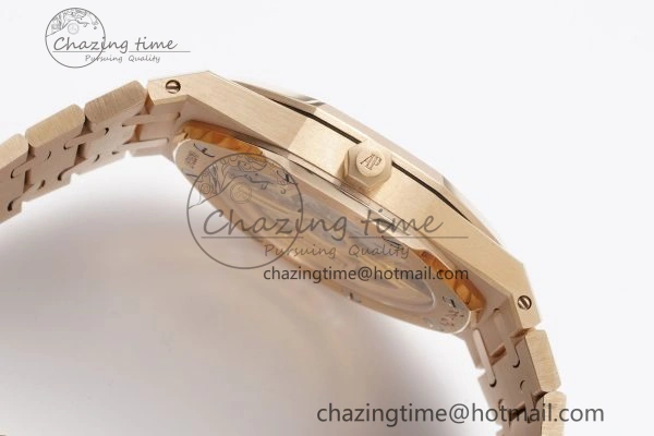 OnTrend Royal Oak 39mm 16202 “50th Anniversary” RG ZF 1:1 Best Edition Gray Textured Dial on RG Bracelet A 4628
