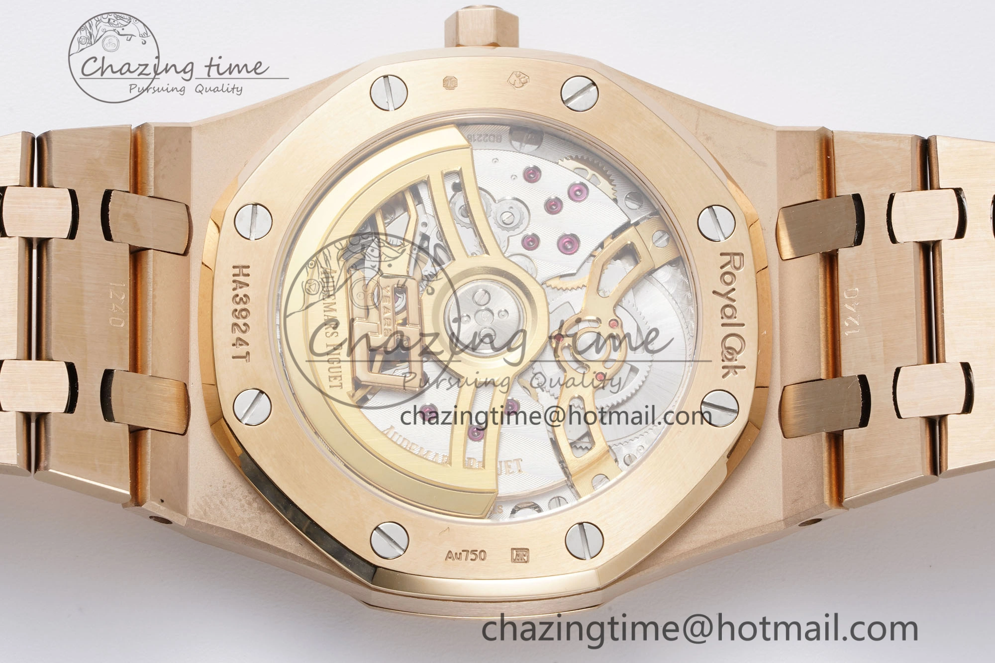 OnTrend Royal Oak 39mm 16202 “50th Anniversary” RG ZF 1:1 Best Edition Gray Textured Dial on RG Bracelet A 4628