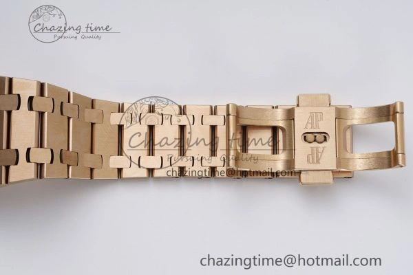 OnTrend Royal Oak 39mm 16202 “50th Anniversary” RG ZF 1:1 Best Edition Gray Textured Dial on RG Bracelet A 4628