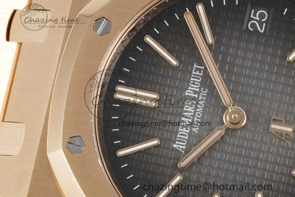 OnTrend Royal Oak 39mm 16202 “50th Anniversary” RG ZF 1:1 Best Edition Gray Textured Dial on RG Bracelet A 4628