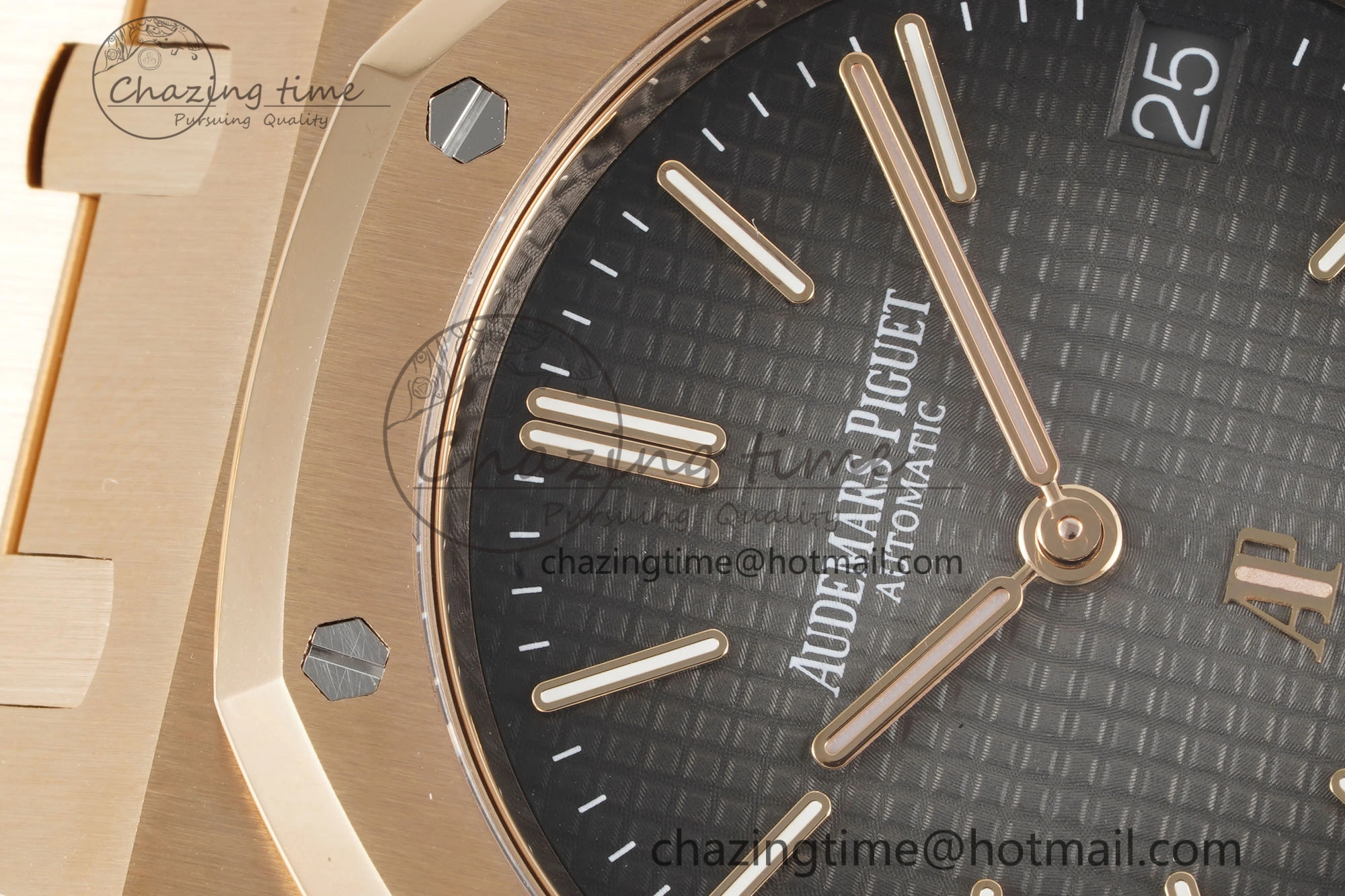 OnTrend Royal Oak 39mm 16202 “50th Anniversary” RG ZF 1:1 Best Edition Gray Textured Dial on RG Bracelet A 4628