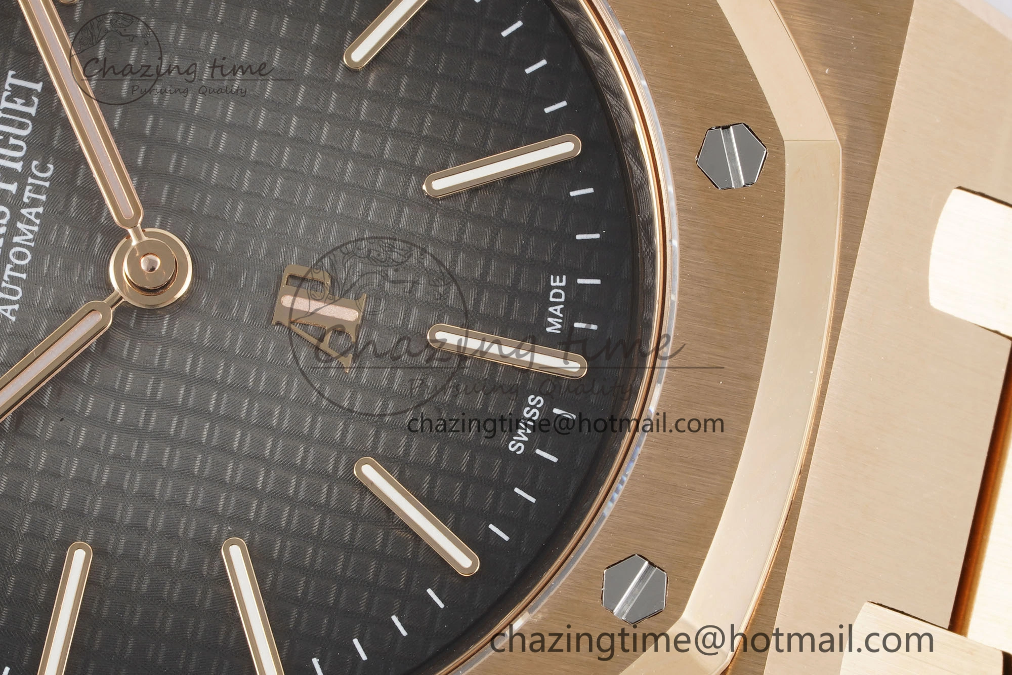 OnTrend Royal Oak 39mm 16202 “50th Anniversary” RG ZF 1:1 Best Edition Gray Textured Dial on RG Bracelet A 4628