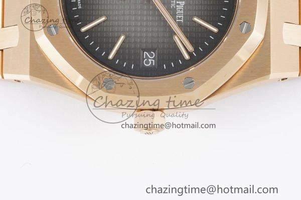 OnTrend Royal Oak 39mm 16202 “50th Anniversary” RG ZF 1:1 Best Edition Gray Textured Dial on RG Bracelet A 4628