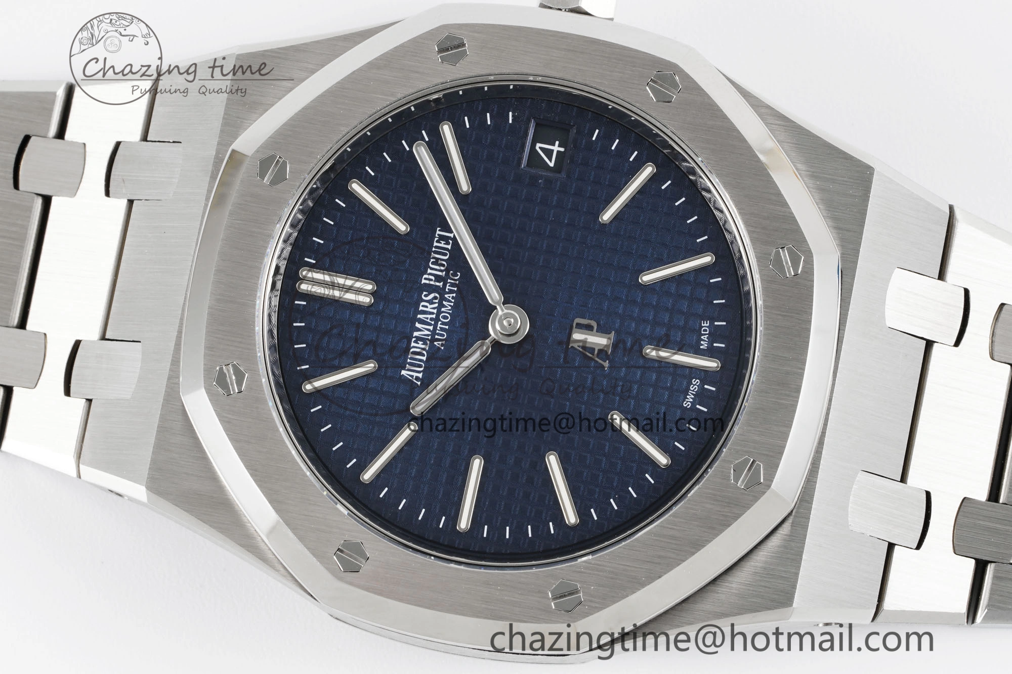 Unisex Royal Oak 39mm 16202 “50th Anniversary” SS ZF 1:1 Best Edition Blue Textured Dial on SS Bracelet A 4627